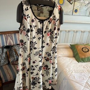 Floral Print Sleeveless Scuba Dress